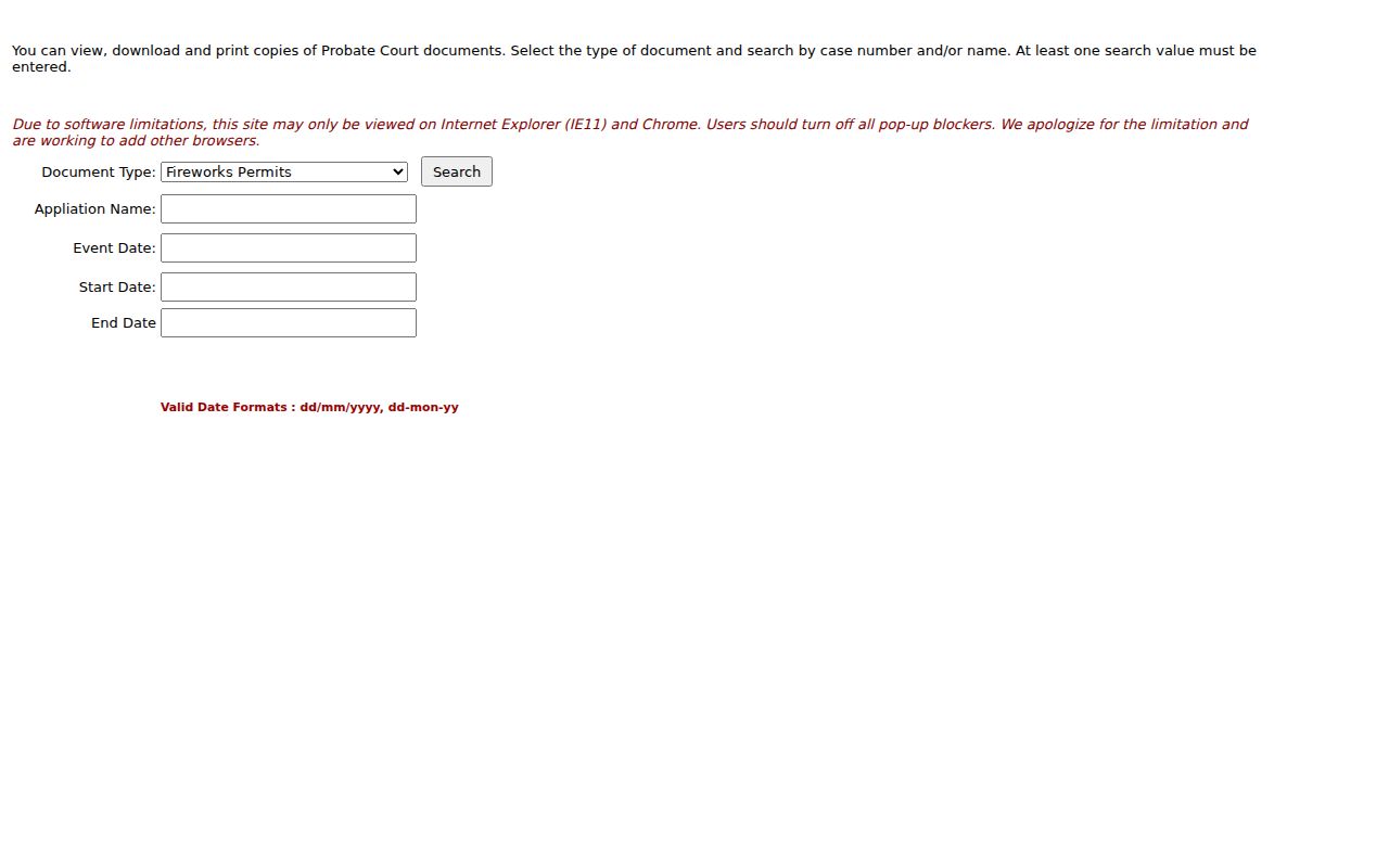 Cobb County Probate Court document inquiry form